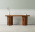 Fluted Column Solid Wood Bench