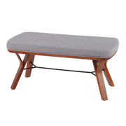 Mid-Century Upholstered Wood Bench