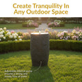 Polystone Cylinder LED Outdoor Fountain