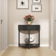 Half-Moon Fluted Console Table with Drawers