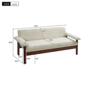 Bouclé Wood Frame Loveseat Sofa