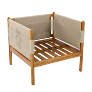 Rope-Wrapped Acacia Outdoor Club Chairs — styled in a complete room vignette