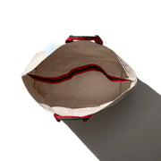 Recycled Canvas Striped Belt-Handle Tote