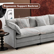 Grey Chenille L-Shaped Sectional Sofa
