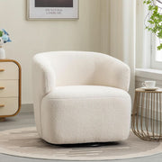 Boucle Sherpa Swivel Barrel Chair (view 8) | Roost & Roam