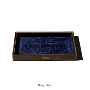 Wood-Grain Velvet-Lined Stackable Jewelry Tray