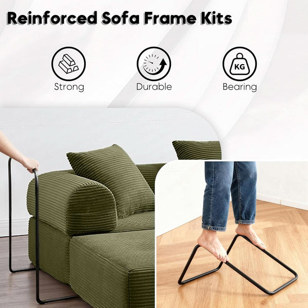 Corduroy Modular Sleeper Sectional Sofa
