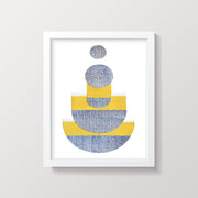 Abstract Monotype Framed Print