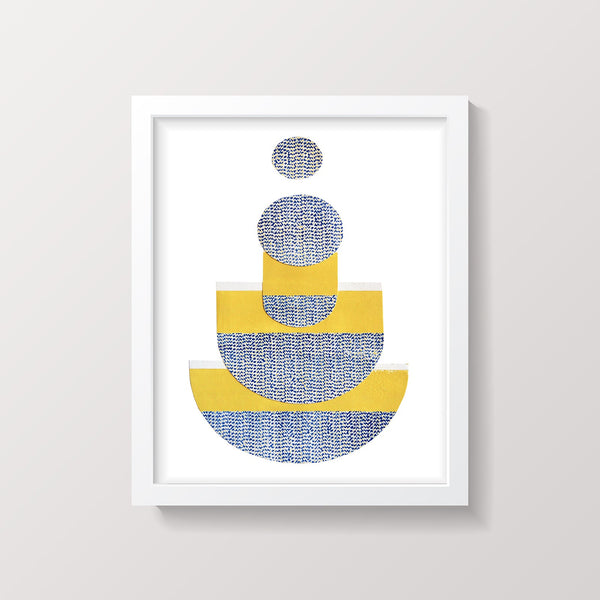 Abstract Monotype Framed Print