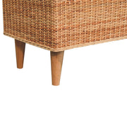 Rattan Woven Boucle Bench