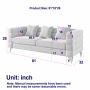 Boucle Channel-Arm Three-Seat Sofa — additional product view 12