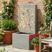 Close-up of iron frame finish and joint construction detail — Leaf Cutout Metal Outdoor Water Fountain