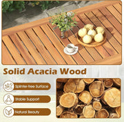 Outdoor Acacia Wood Patio Set With Cushions And Coffee Table