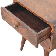 Curved Mango Wood Two-Drawer Nightstand