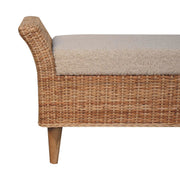 Rattan Woven Boucle Bench