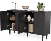 Reeded Circle-Door Wood-Grain Sideboard (view 5) | Roost & Roam