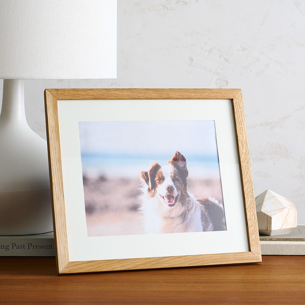 Oak-Grain Matted Picture Frame