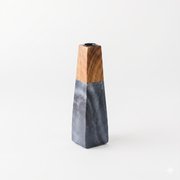 Tapered Marble Acacia Candleholder