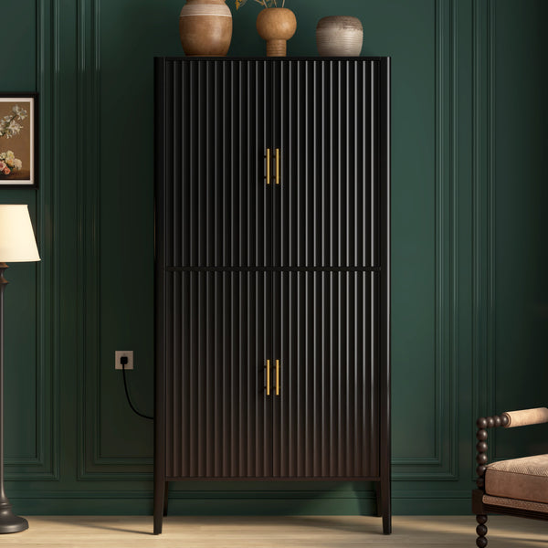 Fluted MDF Wine Display Cabinet