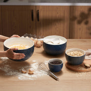 Embossed Stoneware Nesting Bowl Set