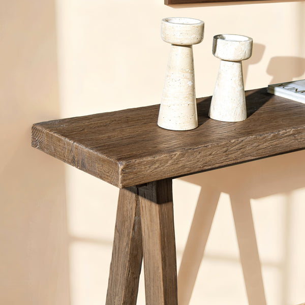Reclaimed Elm Trestle Console Table — alternate view or variant option