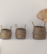Chevron Seagrass Storage Basket