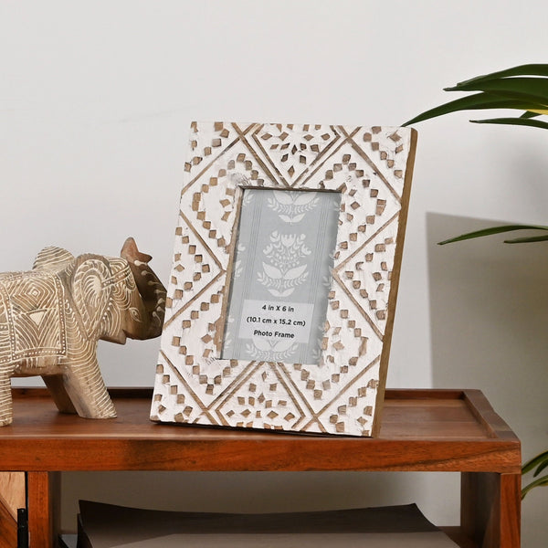 Carved Mango Wood Photo Frame