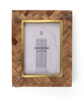 Herringbone Wood Brass-Inlay Picture Frame
