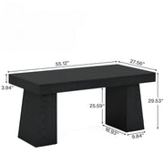 Trapezoid Base Wood-Grain Executive Desk