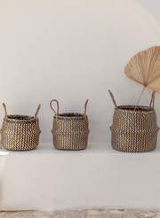 Chevron Seagrass Storage Basket