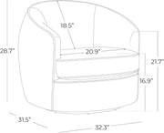 Boucle Swivel Barrel Accent Chair