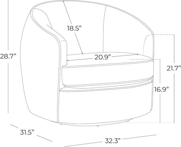 Boucle Swivel Barrel Accent Chair
