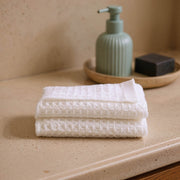 Waffle-Weave Cotton Bath Towel Set