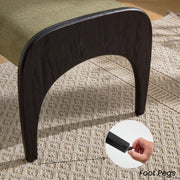 Linen-Texture Upholstered Arch-Leg Bench – ottoman (view 6) | Roost & Roam