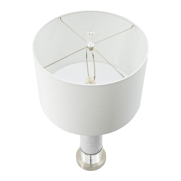 Marble and Crystal Column Table Lamp