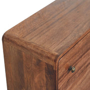 Curved Mango Wood Three-Drawer Dresser