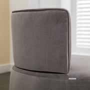 Channel-Tufted Velvet Swivel Accent Chair — scale reference and proportion detail
