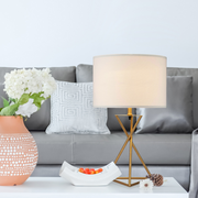 Geometric Matte Gold Metal Table Lamp