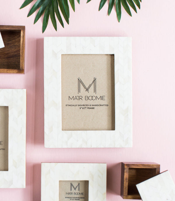 Chevron Bone Inlay Picture Frame