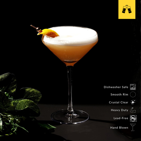 Hand-Blown 10 oz Martini Glass