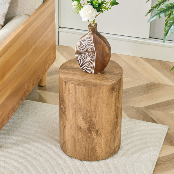 Wood-Grain Cylinder Side Table Set — alternate view or variant option