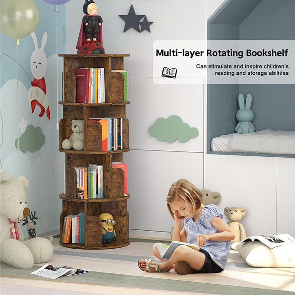 Rotating Four-Tier Corner Bookshelf (view 3) | Roost & Roam