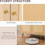 Rattan Door Natural Finish Buffet Pair – buffet (view 5) | Roost & Roam