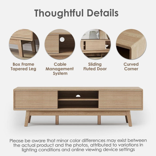 Fluted Oak-Finish Media Console (view 5) | Roost & Roam