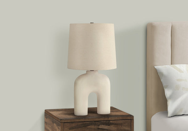 Arch-Form Cream Resin Table Lamp