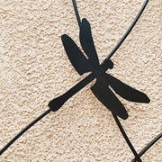 Dragonfly Motif Metal Garden Trellis Pair — close-up of label and production detail