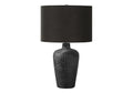 Grid-Impressed Ceramic Table Lamp