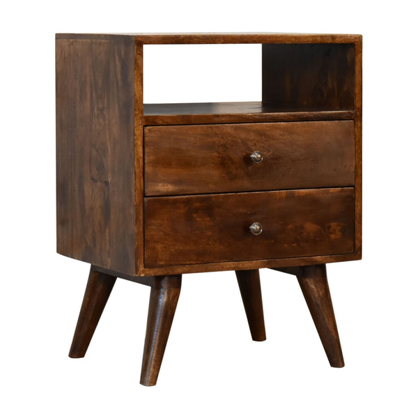 Mango Wood Mid-Century Nightstand