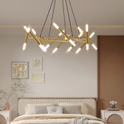 Matte Gold Branch Chandelier Light Fixture