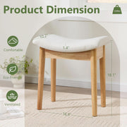 Upholstered Saddle-Seat Vanity Stool (view 3) | Roost & Roam